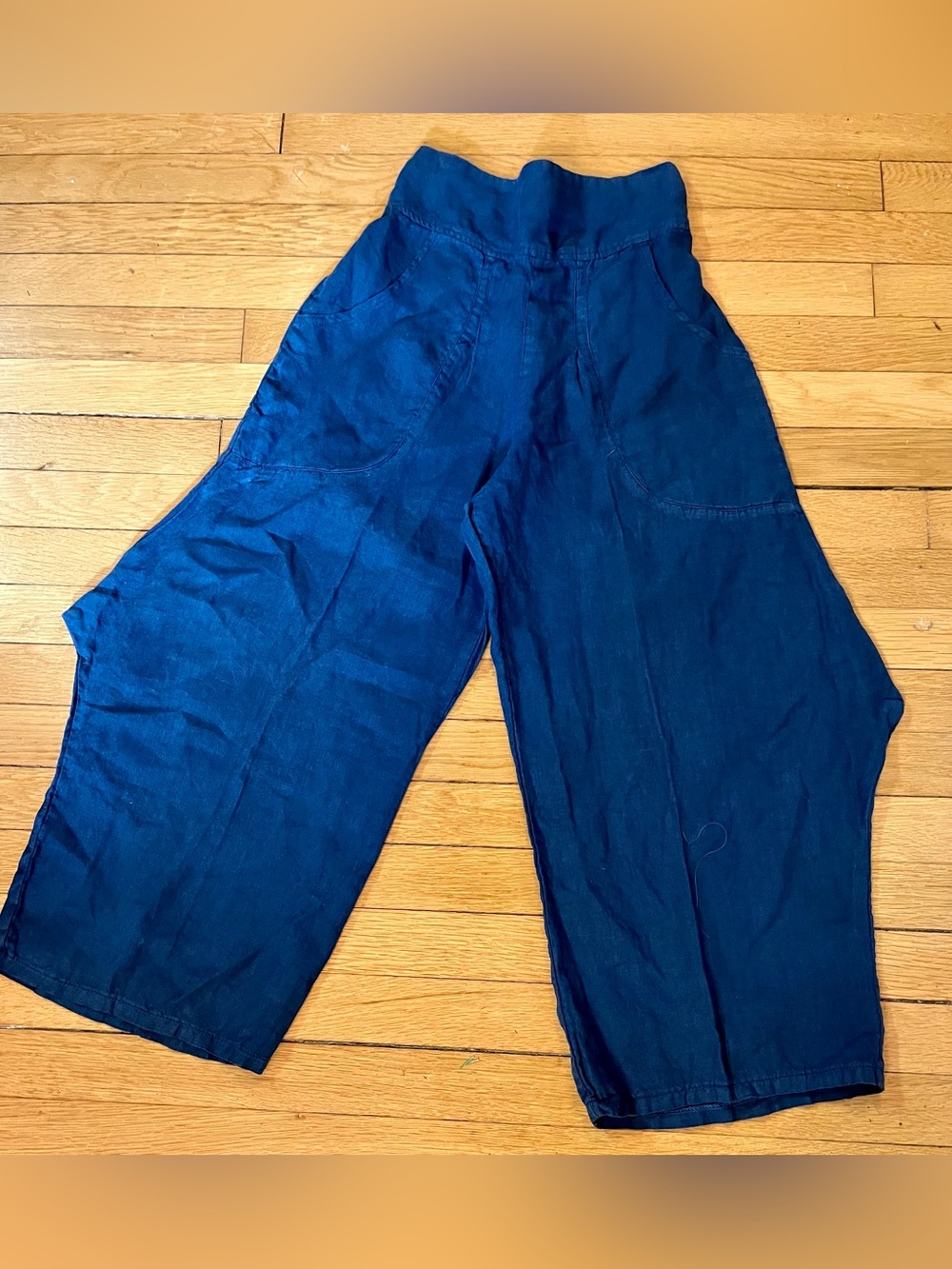 Linen Funky Pants in Deep Navy Size XS